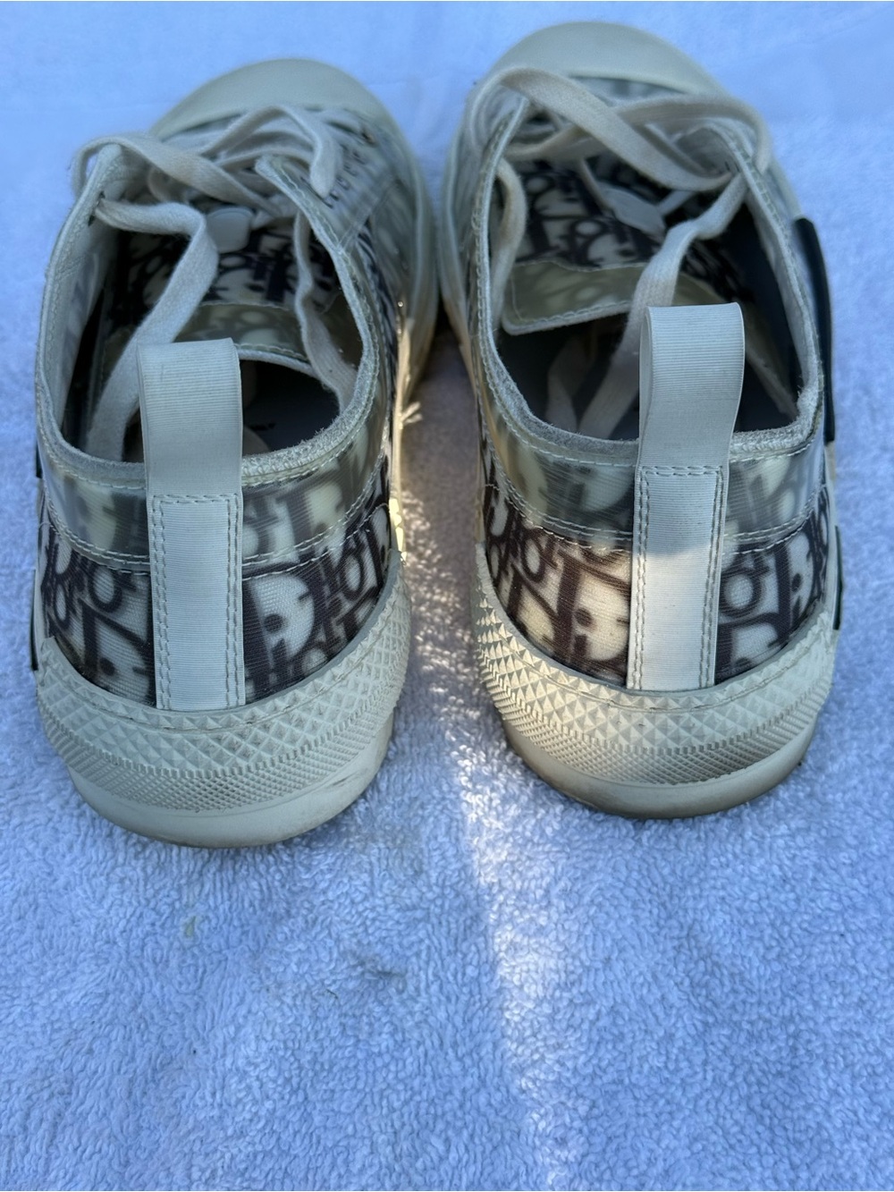 Dior Beige Monogram Low-Top Sneakers - Picture 4 of 6
